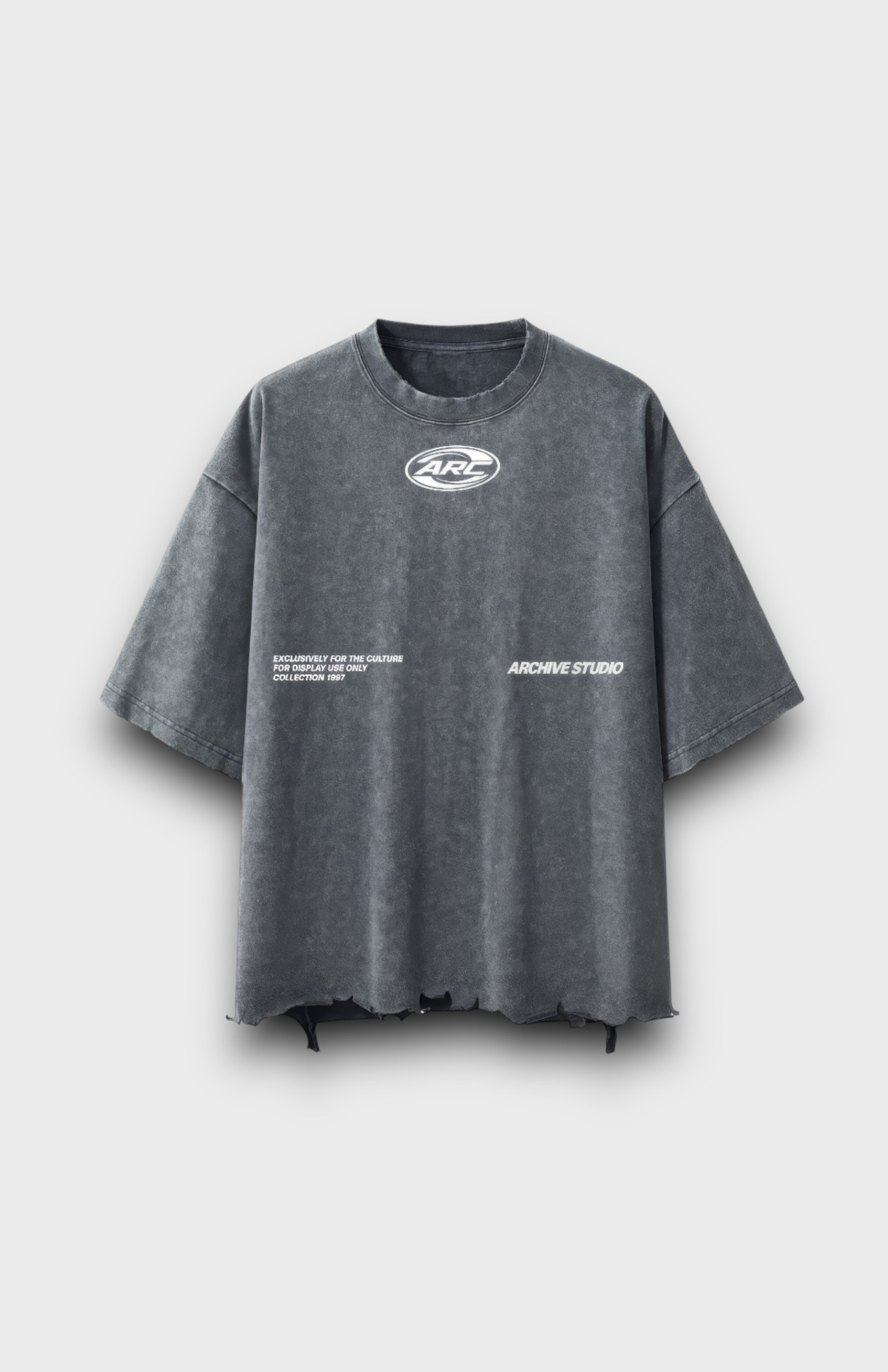 ARC RACING TEE DISTRESSED CEMENT GREY