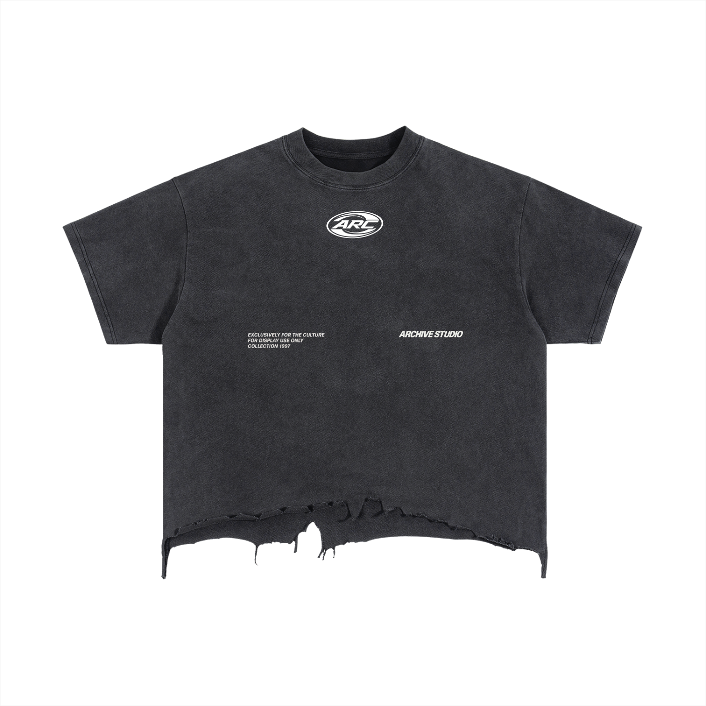 Vintage Wash Boxy Distressed Hem T-Shirt