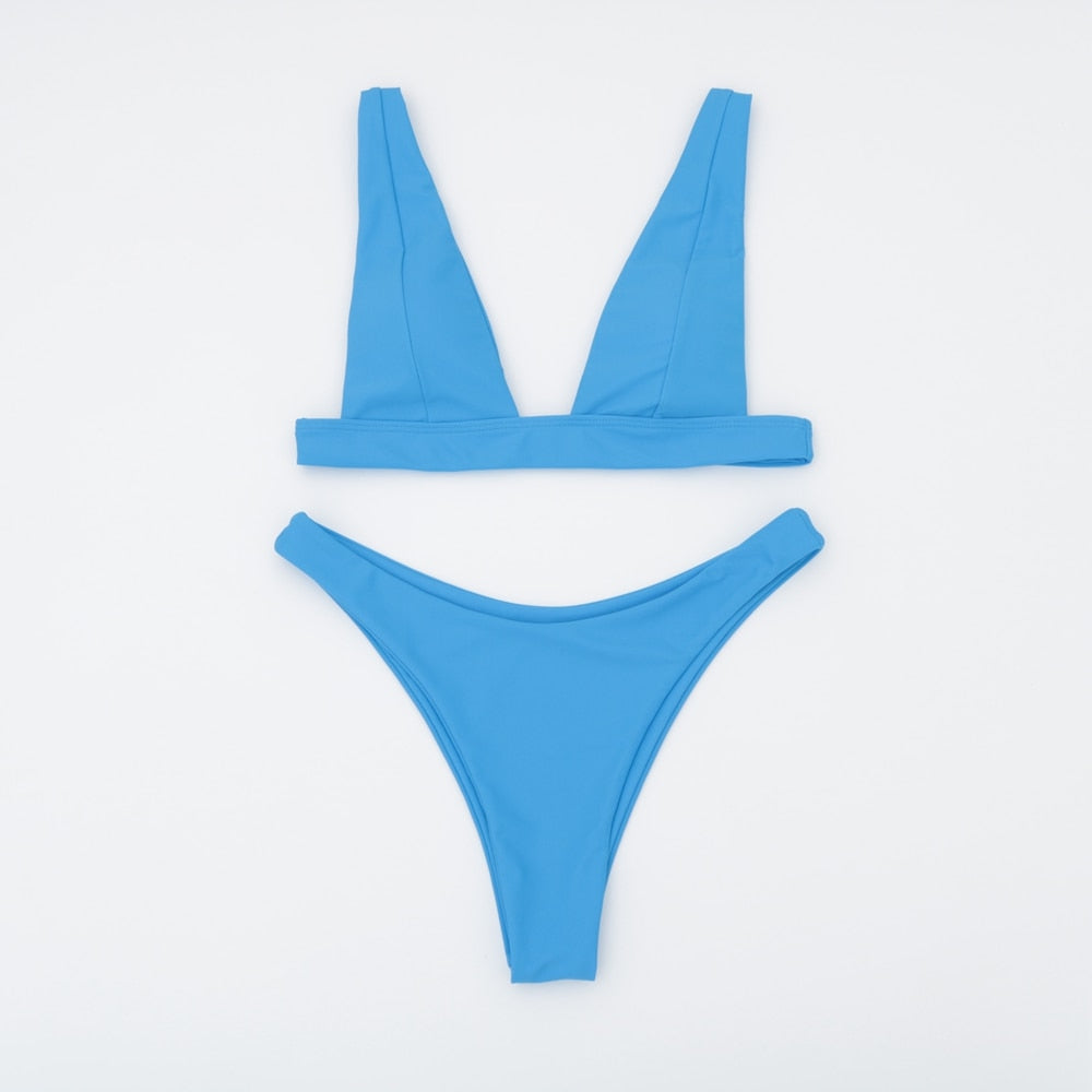 SOLID & PATTERNED SCOOP BIKINI