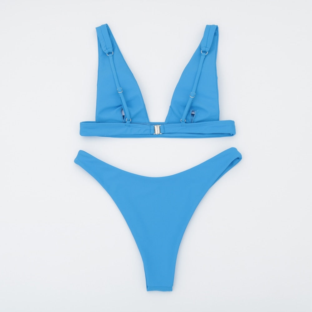 SOLID & PATTERNED SCOOP BIKINI