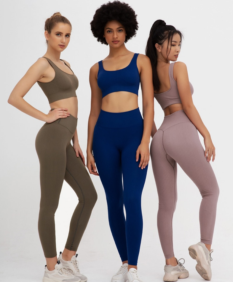 SEAMLESS HIGH RISE RIBBED YOGA SET