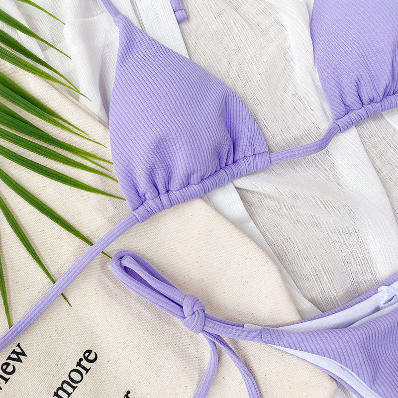 HALTER TRIANGLE SIDE TIE BIKINI