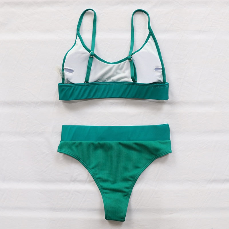 HIGH WAISTED SOLID BIKINI