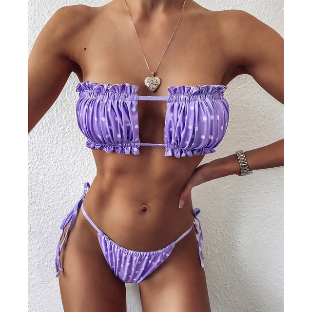 PLEATED BANDEAU SET