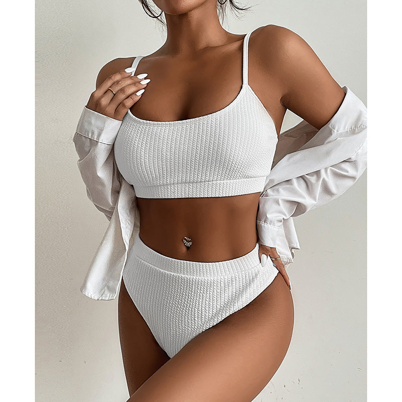 HIGH WAISTED RIB WHITE
