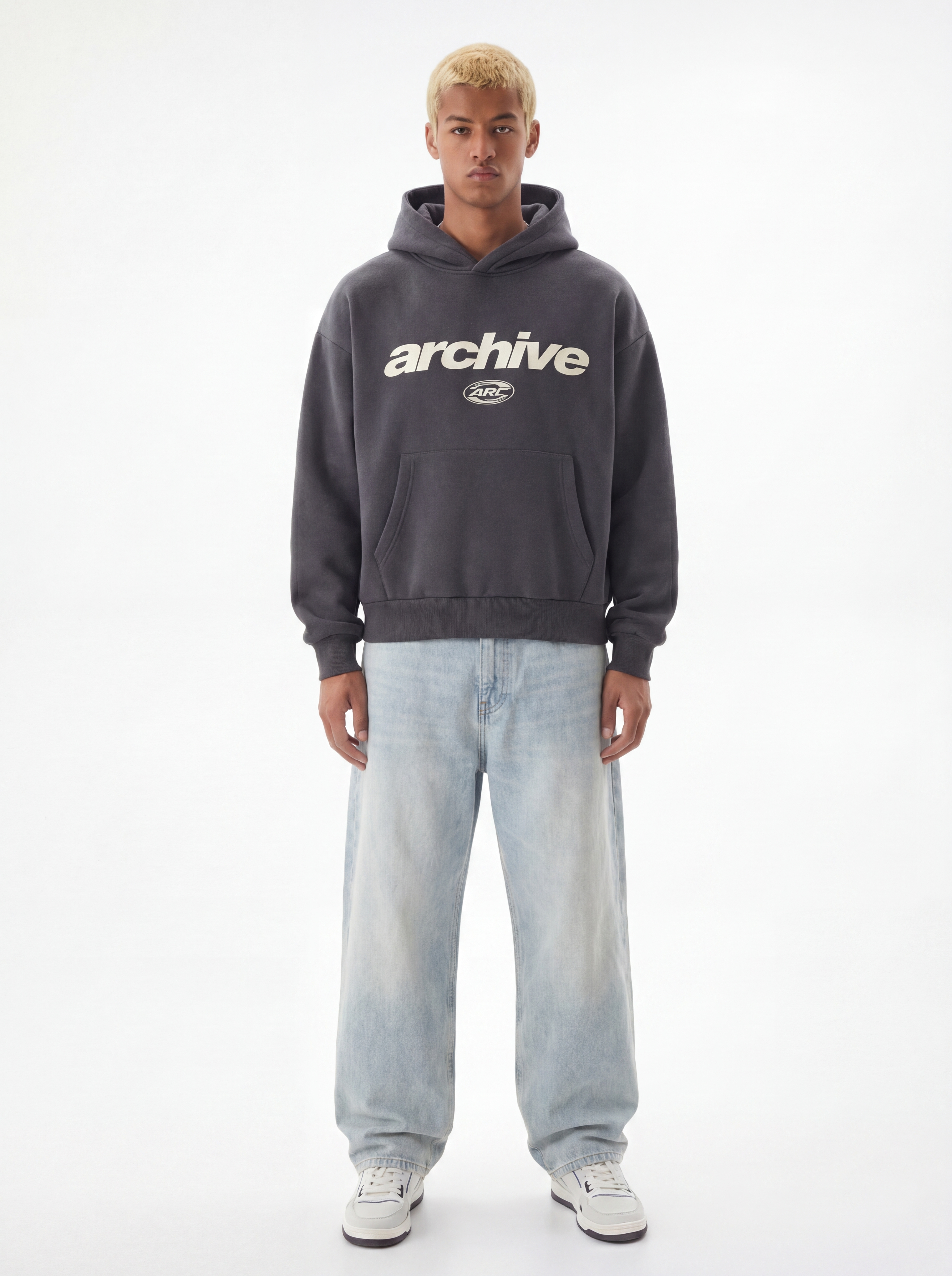 THE CLASSIC ULTRA HEAVY HOODIE CHARCOAL GREY