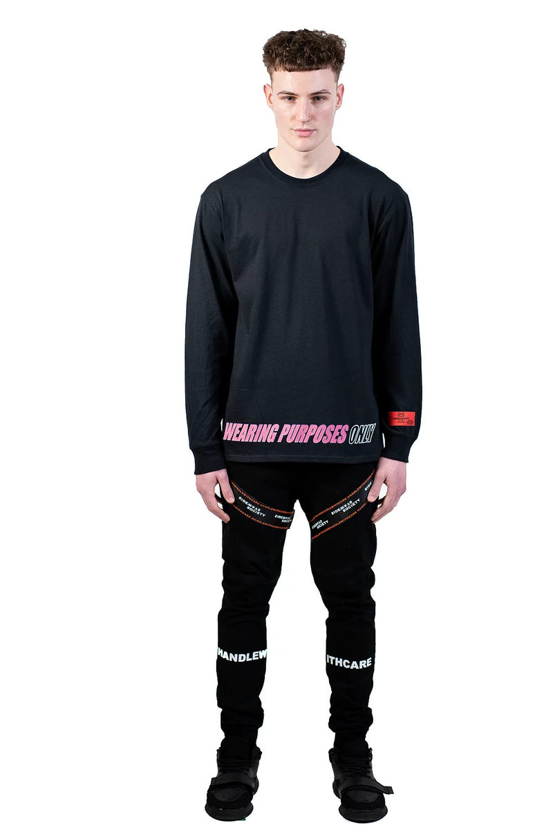 WEARING PURPOSES ONLY BLACK LONG SLEVE