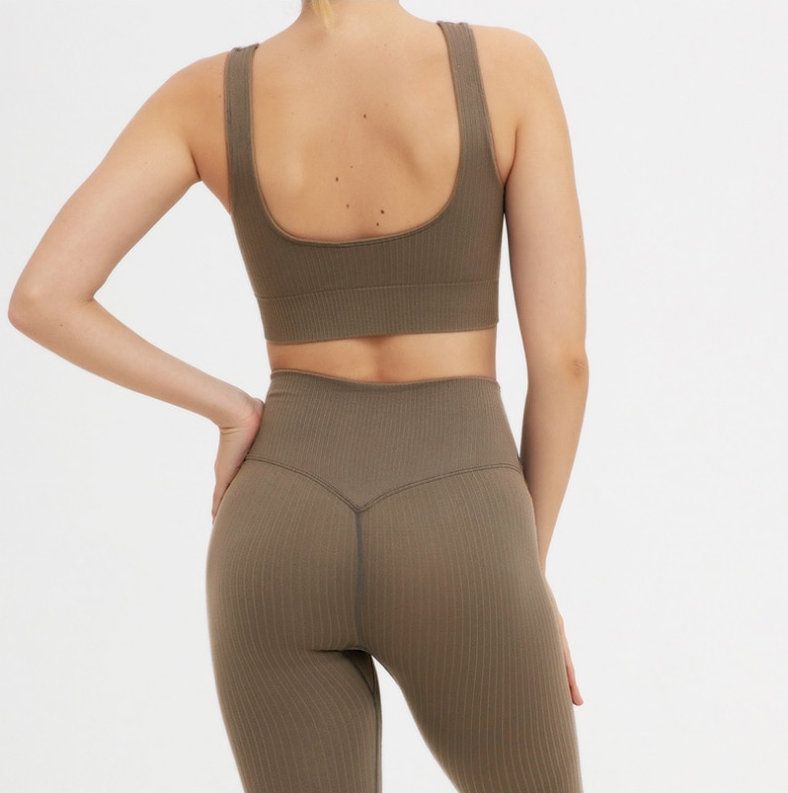 SEAMLESS HIGH RISE RIBBED YOGA SET