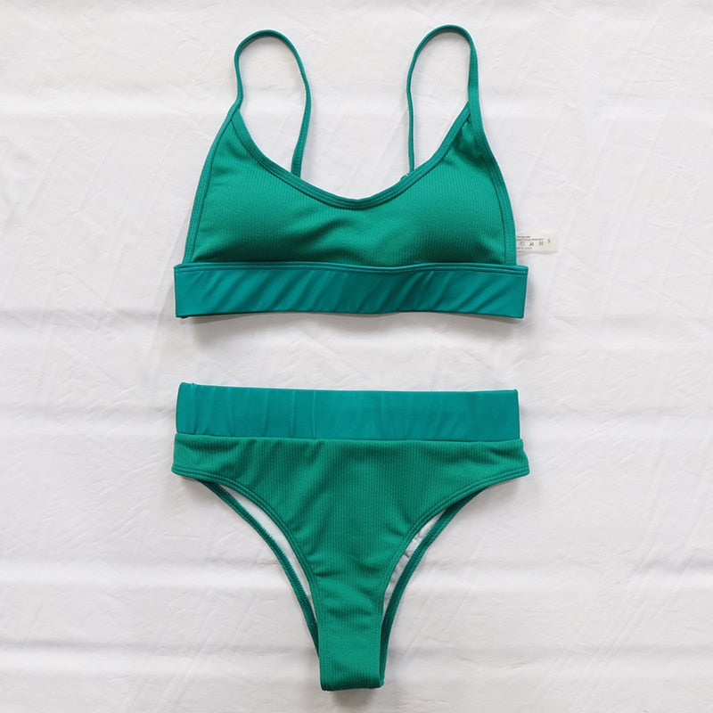 HIGH WAISTED SOLID BIKINI