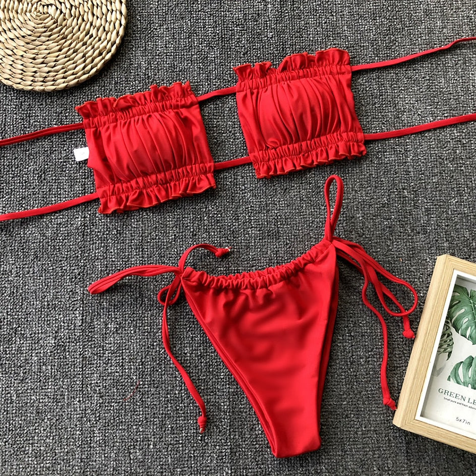 PLEATED BANDEAU SET