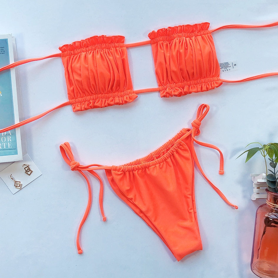 PLEATED BANDEAU SET