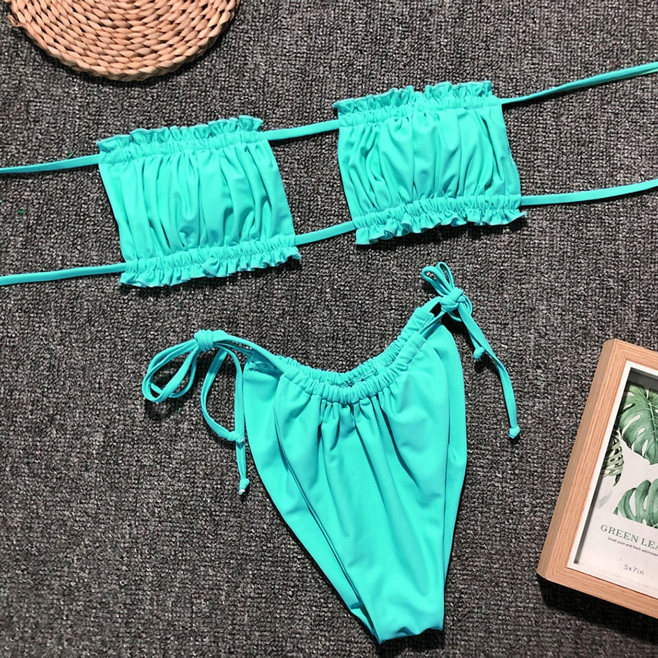 PLEATED BANDEAU SET
