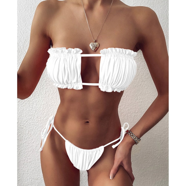 PLEATED BANDEAU SET